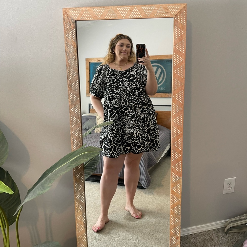 Womens Plus Leopard Dress 3XL Who What Wear Square Neck